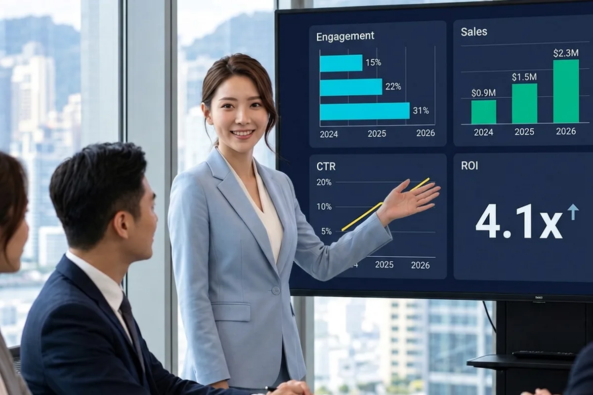 A marketing team analysing social media data